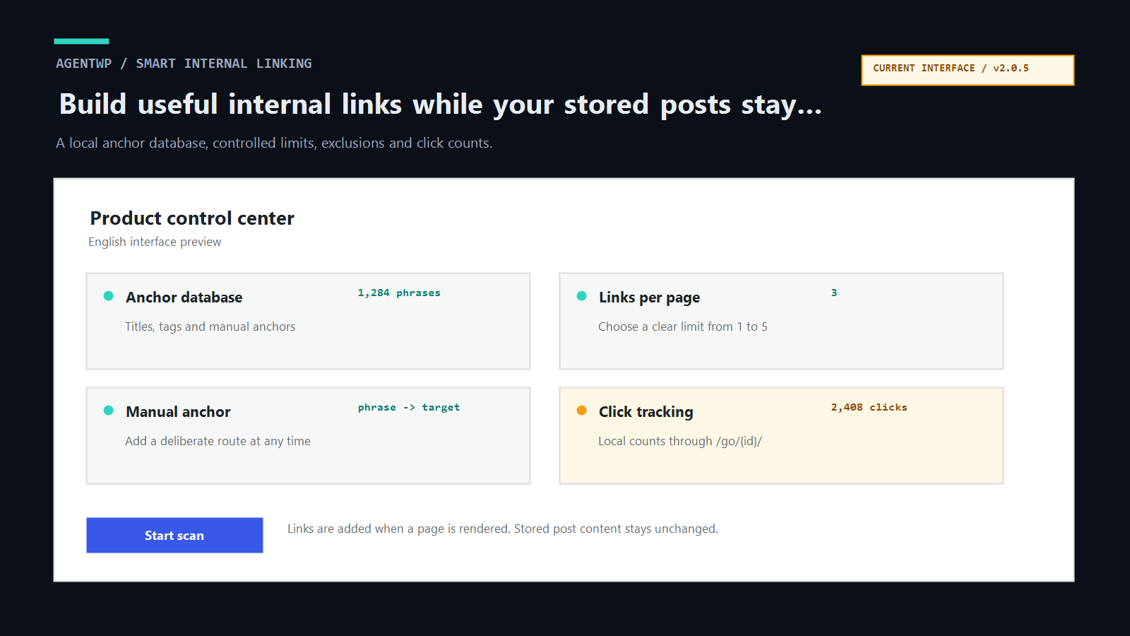 Smart Internal Linking current English interface preview