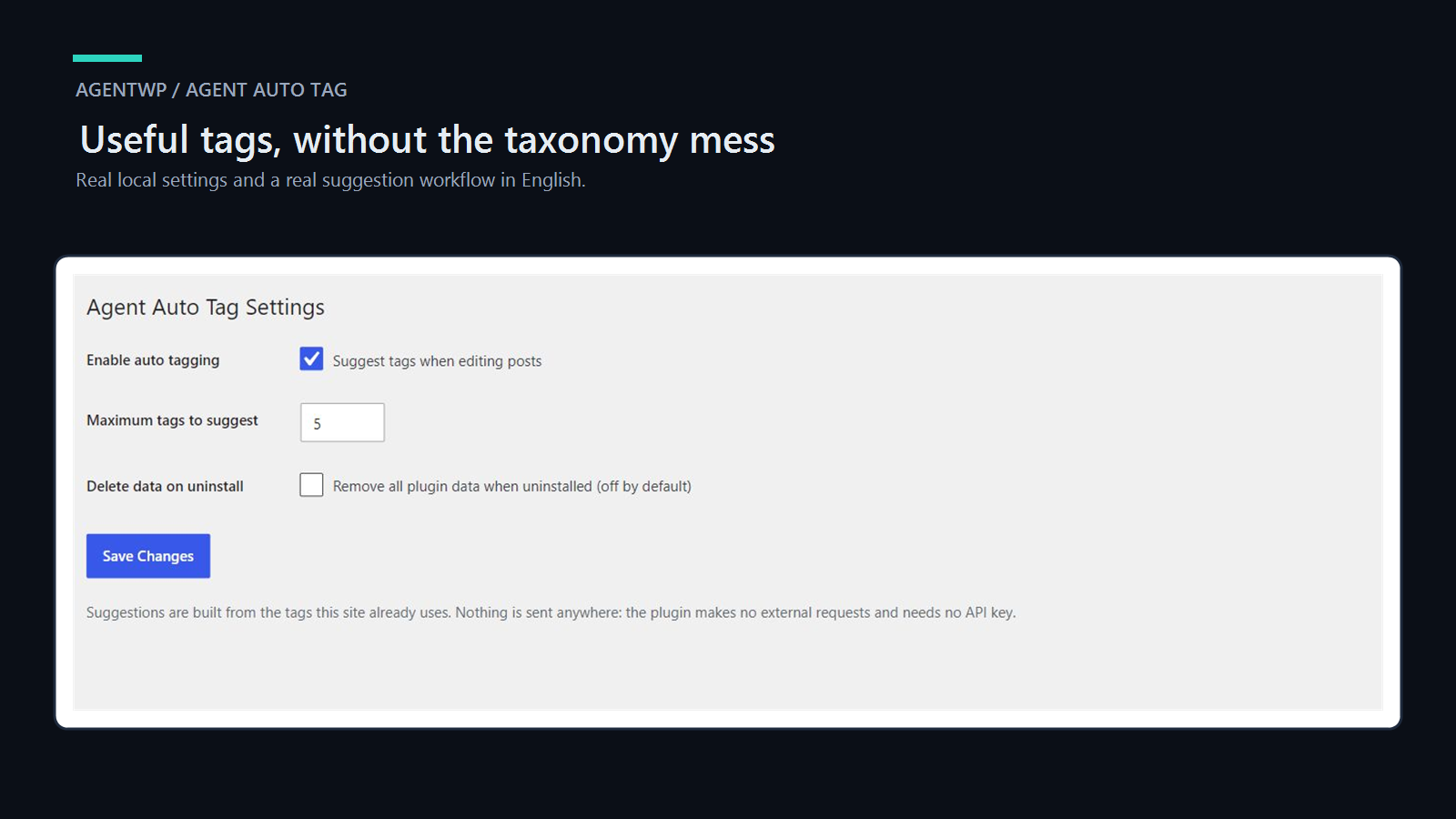 Agent Auto Tag settings in English
