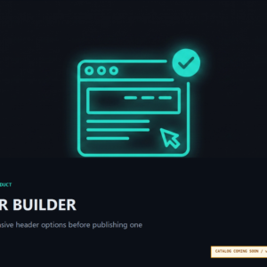 Header Builder compares responsive WordPress header variants generated from a prompt and reference image