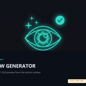 Preview Generator turns WordPress article context into two visual concepts and a selected 16 by 9 featured image
