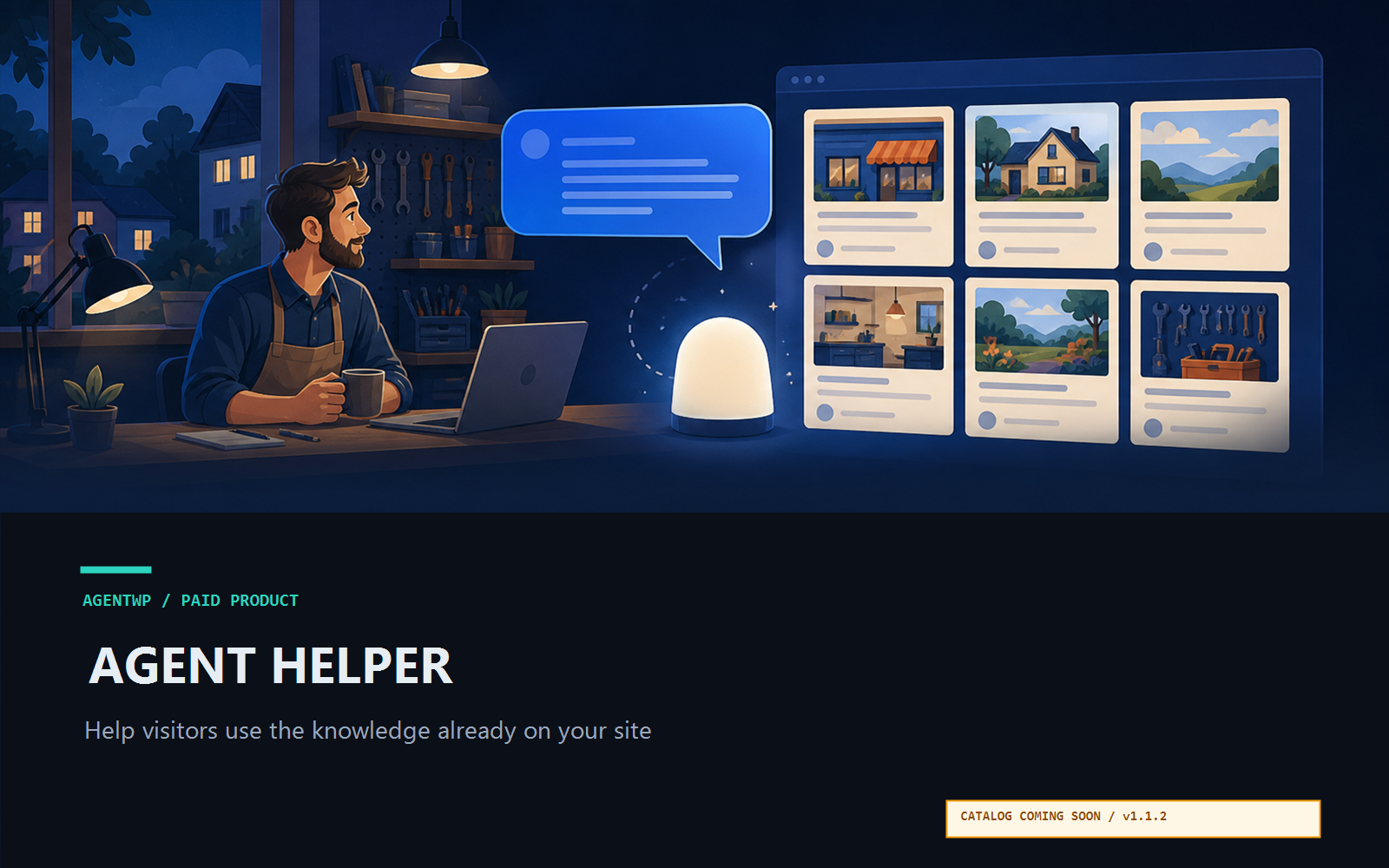 Agent Helper answers visitor questions from WordPress content in a style-aware Gemini chat widget