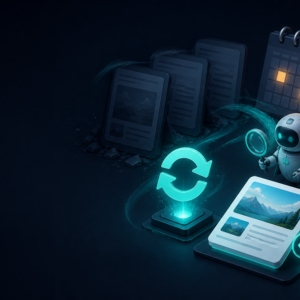 Agent Content Refresh reviews older article cards and brings one renewed article forward